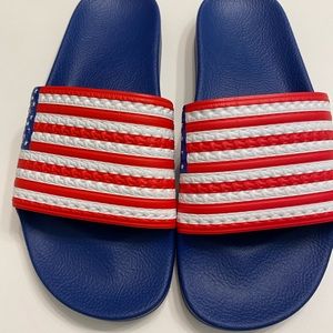 Adidas USA Flag Slides Like New US Size 9